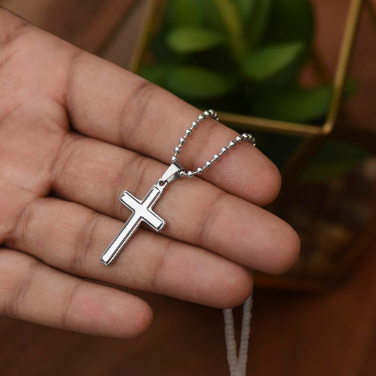 To My Son — Strength for Every Step Cross Necklace from Dad