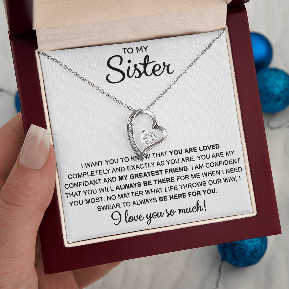To My Sister — Always Here for You Forever Love Necklace