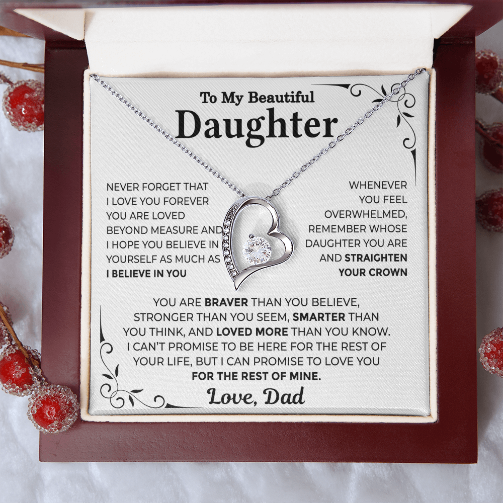 To My Daughter — Straighten Your Crown Forever Love Necklace from Dad