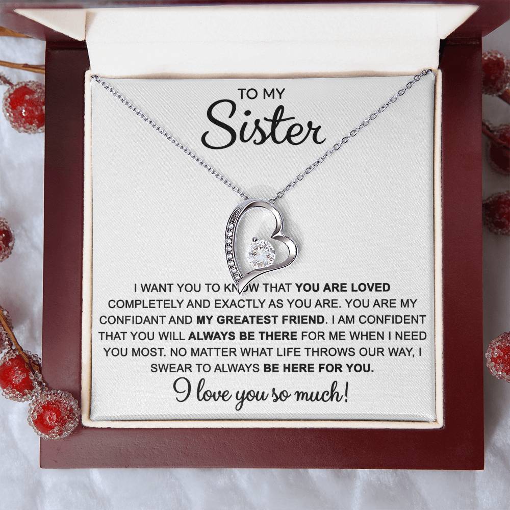 To My Sister — Always Here for You Forever Love Necklace