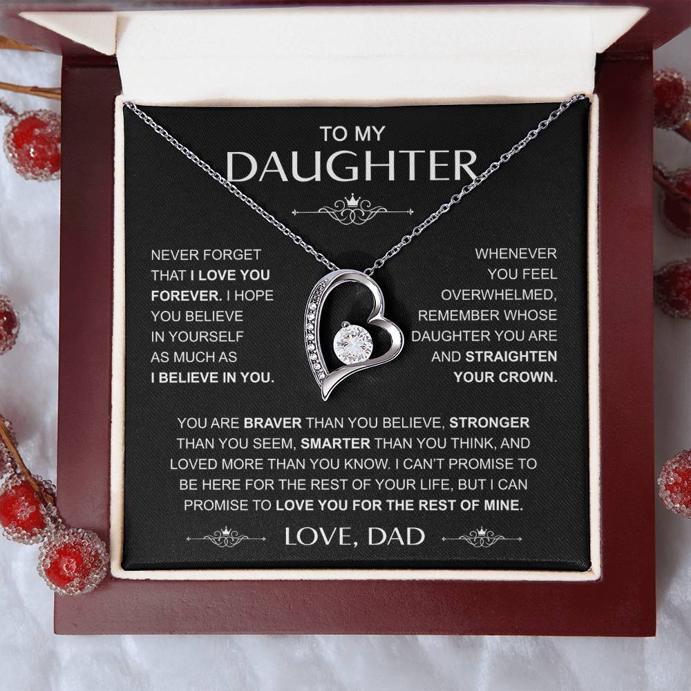 To My Daughter — Straighten Your Crown Forever Love Necklace from Dad