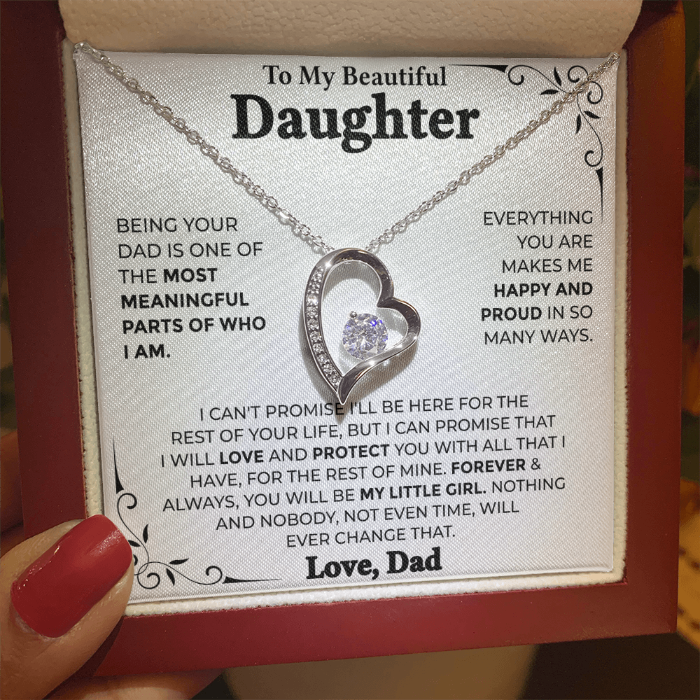 To My Beautiful Daughter – Forever My Little Girl, Forever Love Necklace from Dad