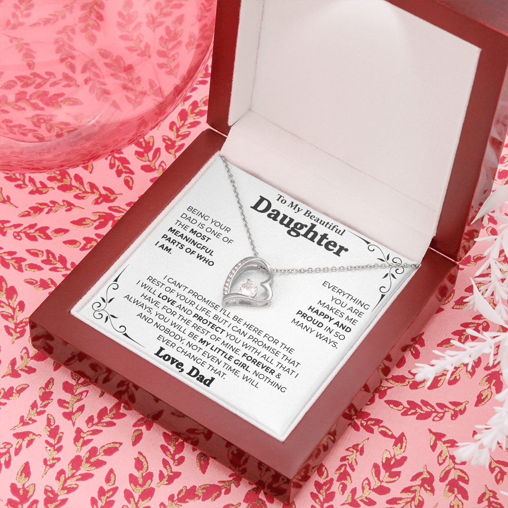To My Beautiful Daughter – Forever My Little Girl, Forever Love Necklace from Dad