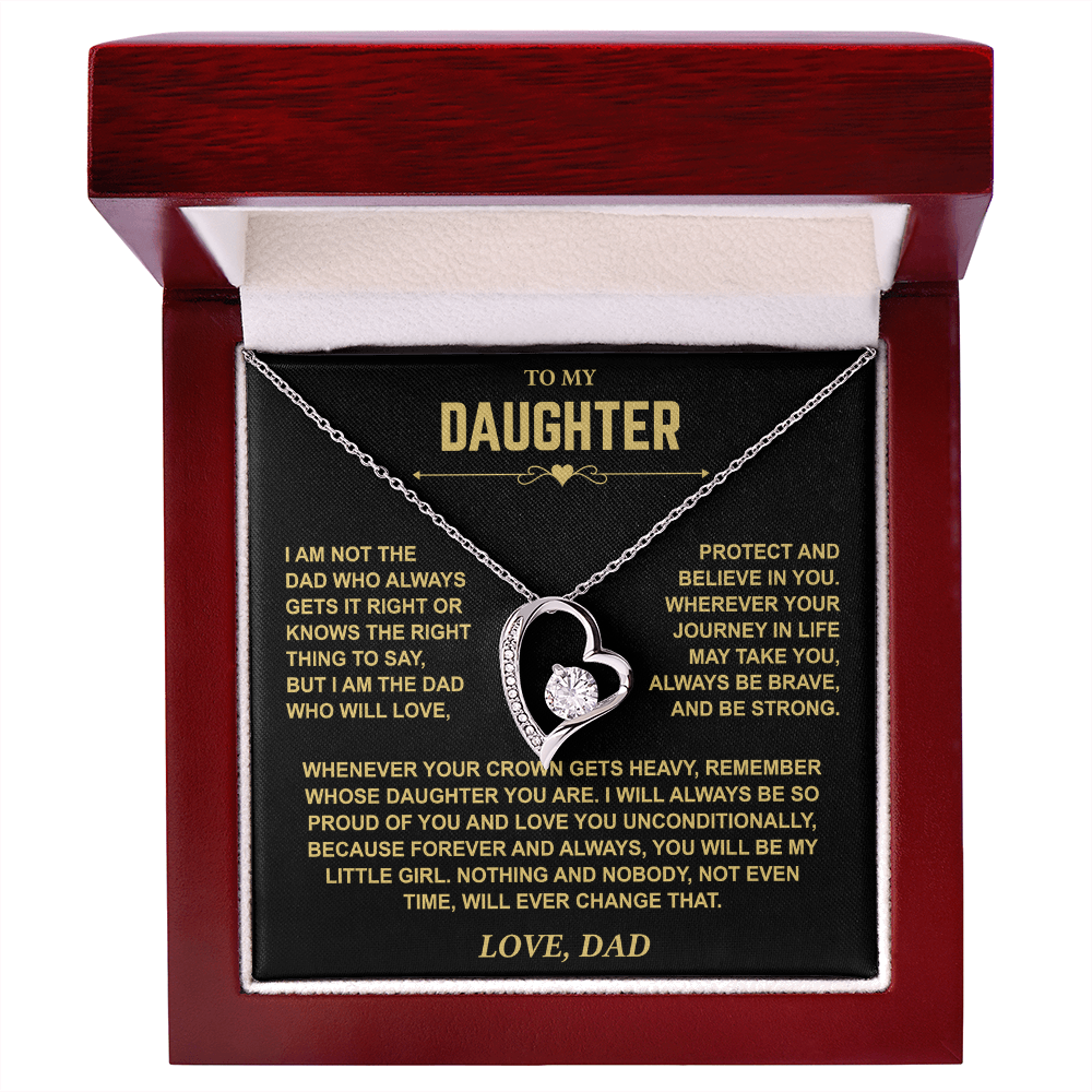 To My Daughter — Brave & Strong Forever Love Necklace from Dad