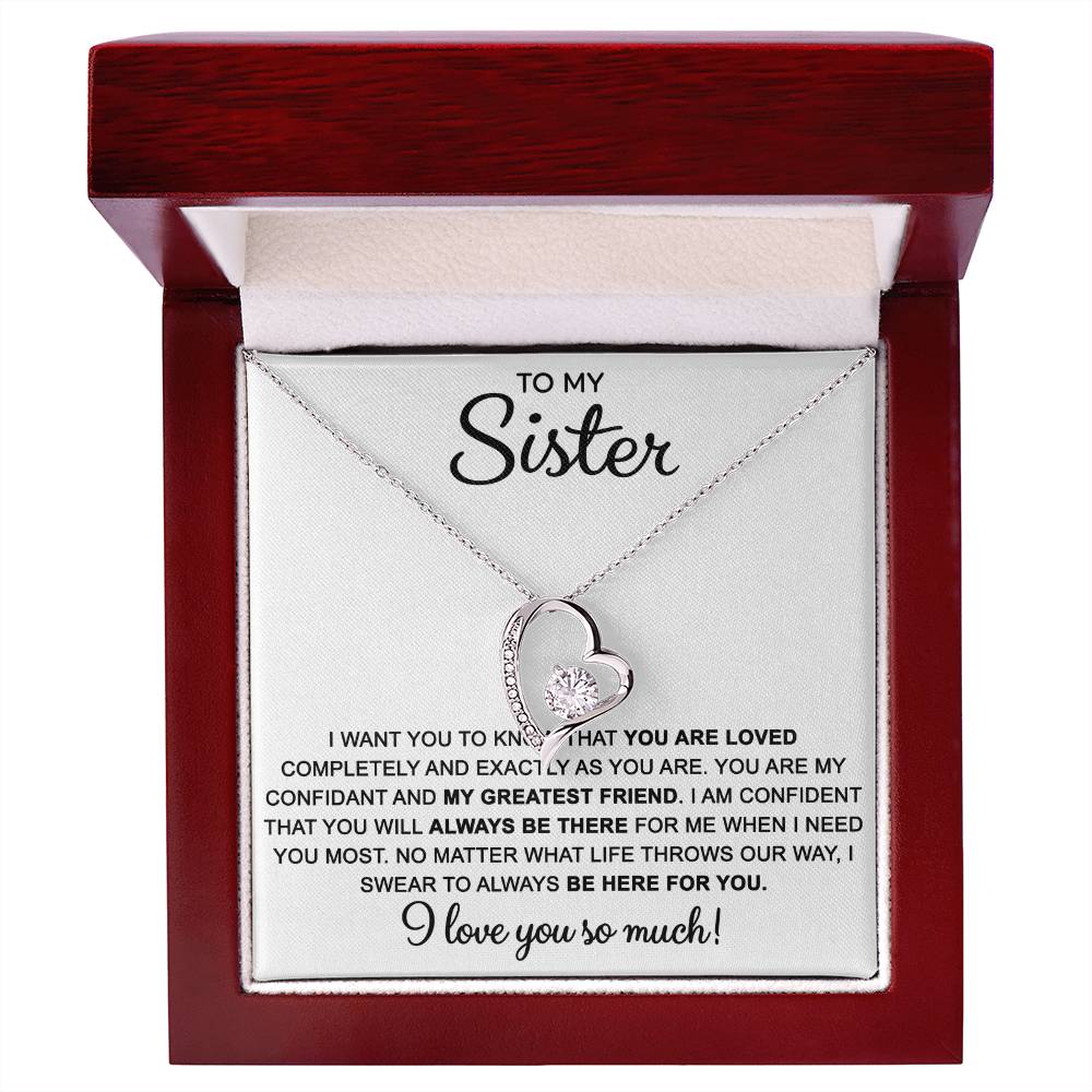 To My Sister — Always Here for You Forever Love Necklace