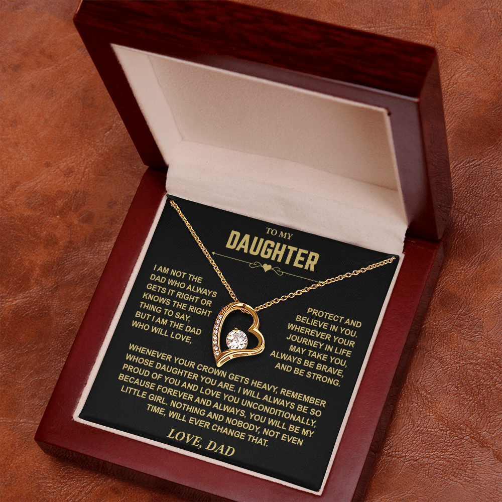 To My Daughter — Brave & Strong Forever Love Necklace from Dad