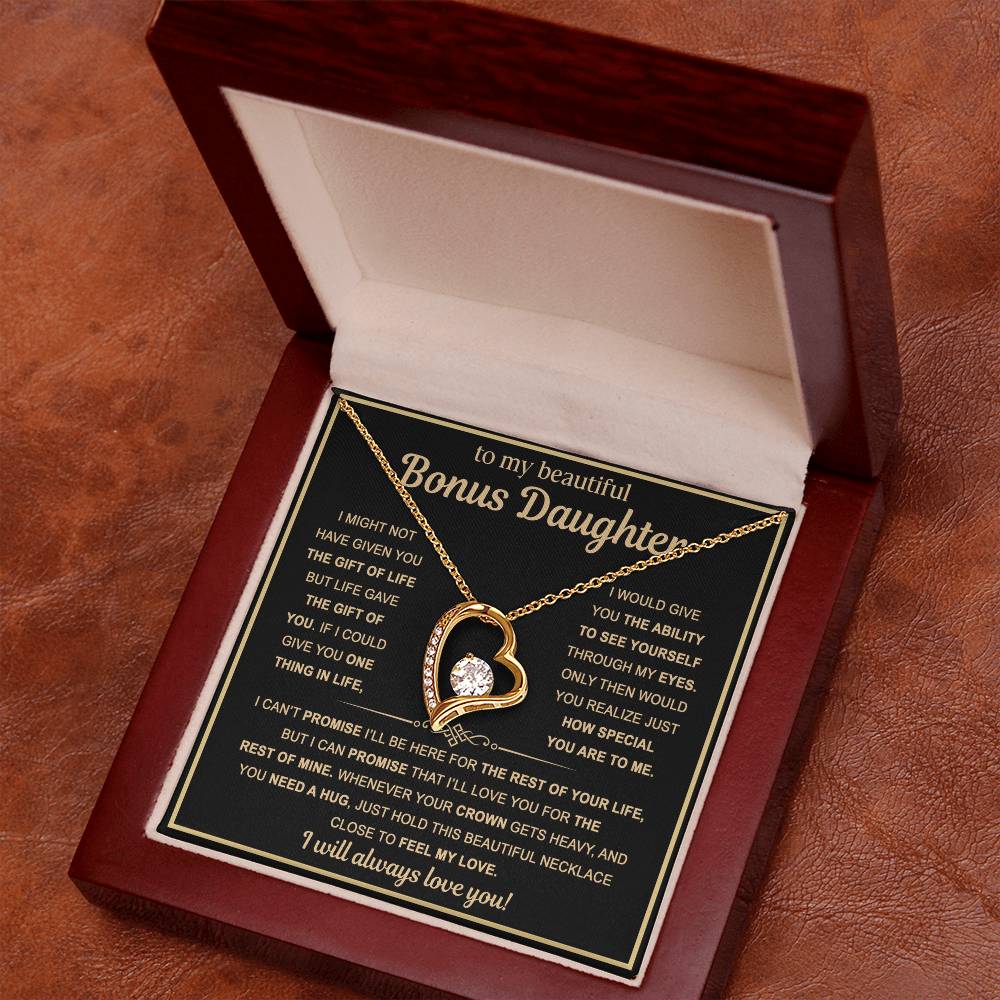To My Bonus Daughter — Always Loved Forever Love Necklace