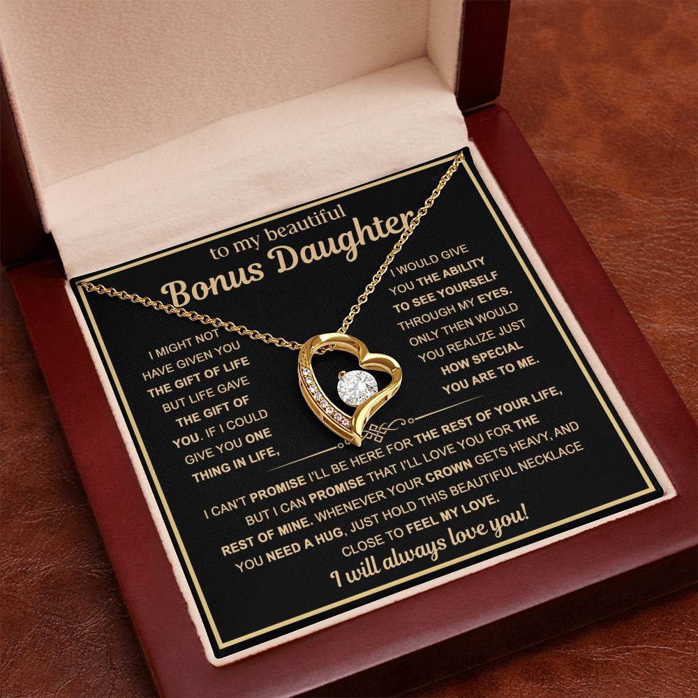 To My Bonus Daughter — Always Loved Forever Love Necklace