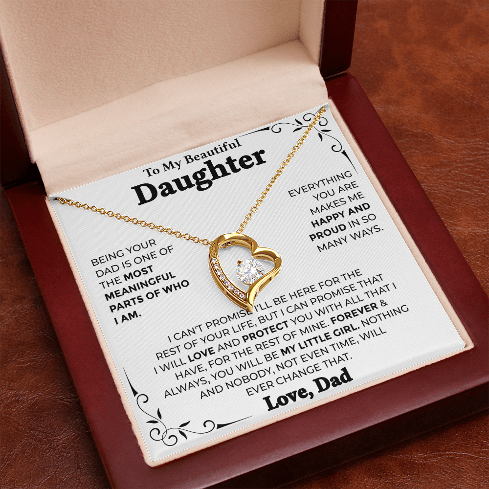 To My Beautiful Daughter – Forever My Little Girl, Forever Love Necklace from Dad