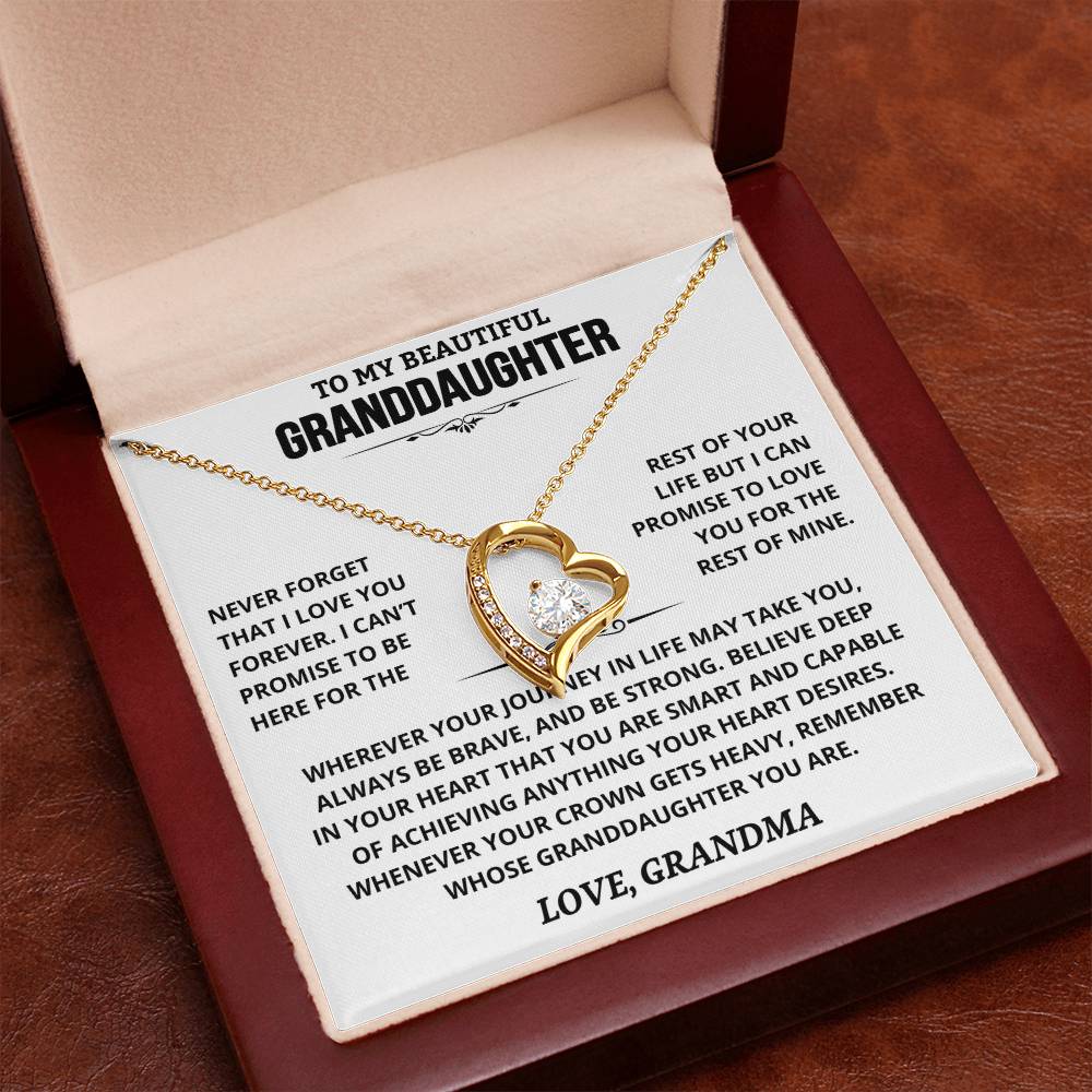 To My Granddaughter — Be Brave, Be Strong Forever Love Necklace from Grandma