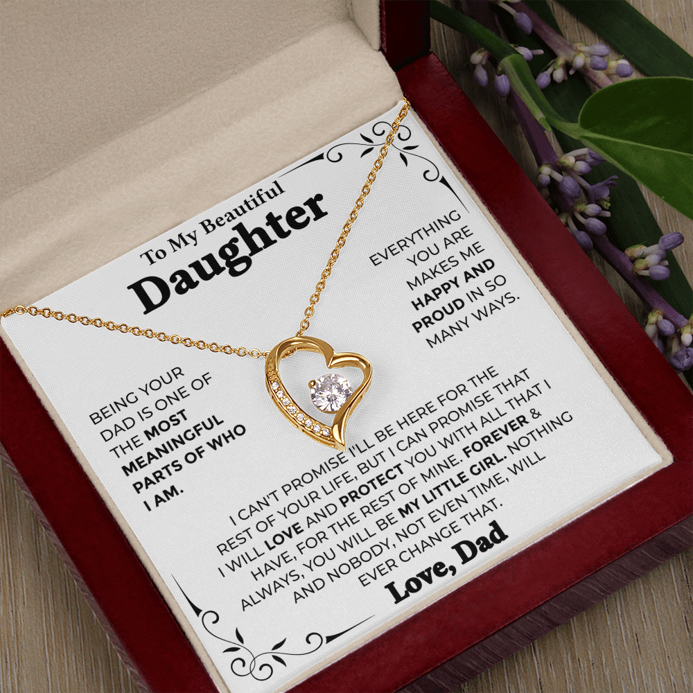 To My Beautiful Daughter – Forever My Little Girl, Forever Love Necklace from Dad