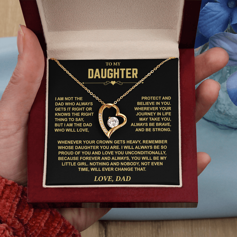 To My Daughter — Brave & Strong Forever Love Necklace from Dad