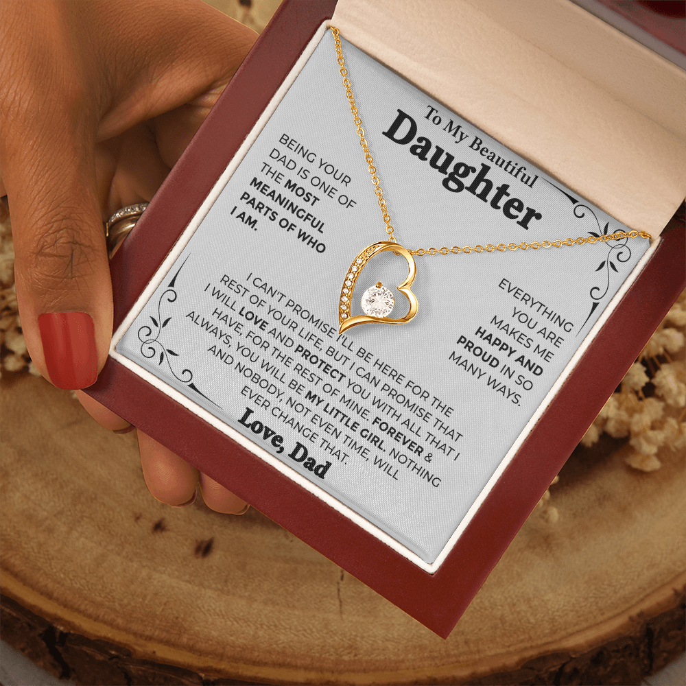 To My Beautiful Daughter – Forever My Little Girl, Forever Love Necklace from Dad