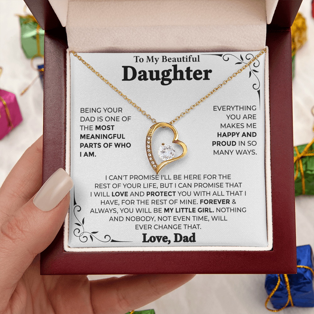 To My Beautiful Daughter – Forever My Little Girl, Forever Love Necklace from Dad