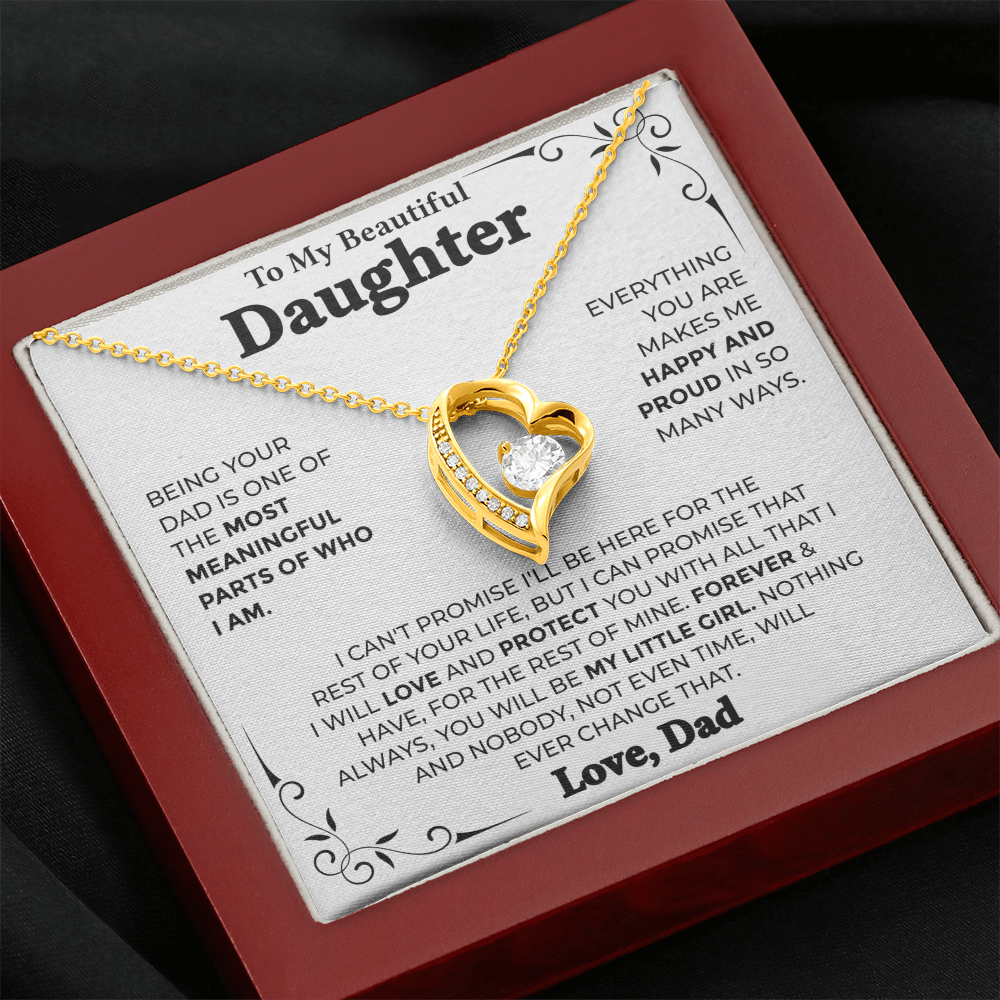 To My Beautiful Daughter – Forever My Little Girl, Forever Love Necklace from Dad