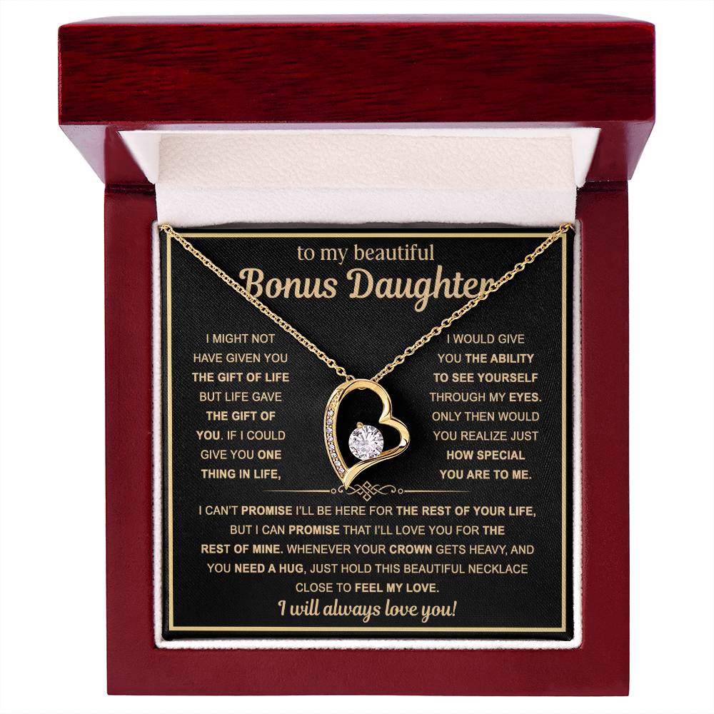 To My Bonus Daughter — Always Loved Forever Love Necklace