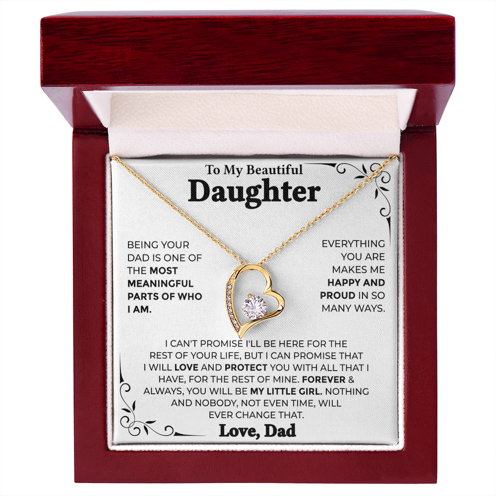 To My Beautiful Daughter – Forever My Little Girl, Forever Love Necklace from Dad