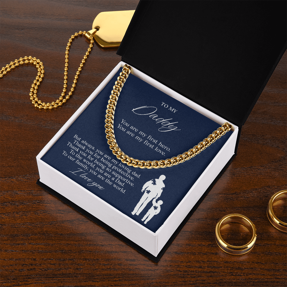 To My Dad — My First Hero Cuban Link Chain