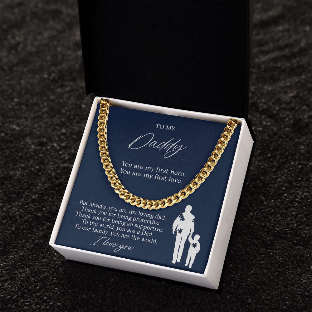 To My Dad — My First Hero Cuban Link Chain