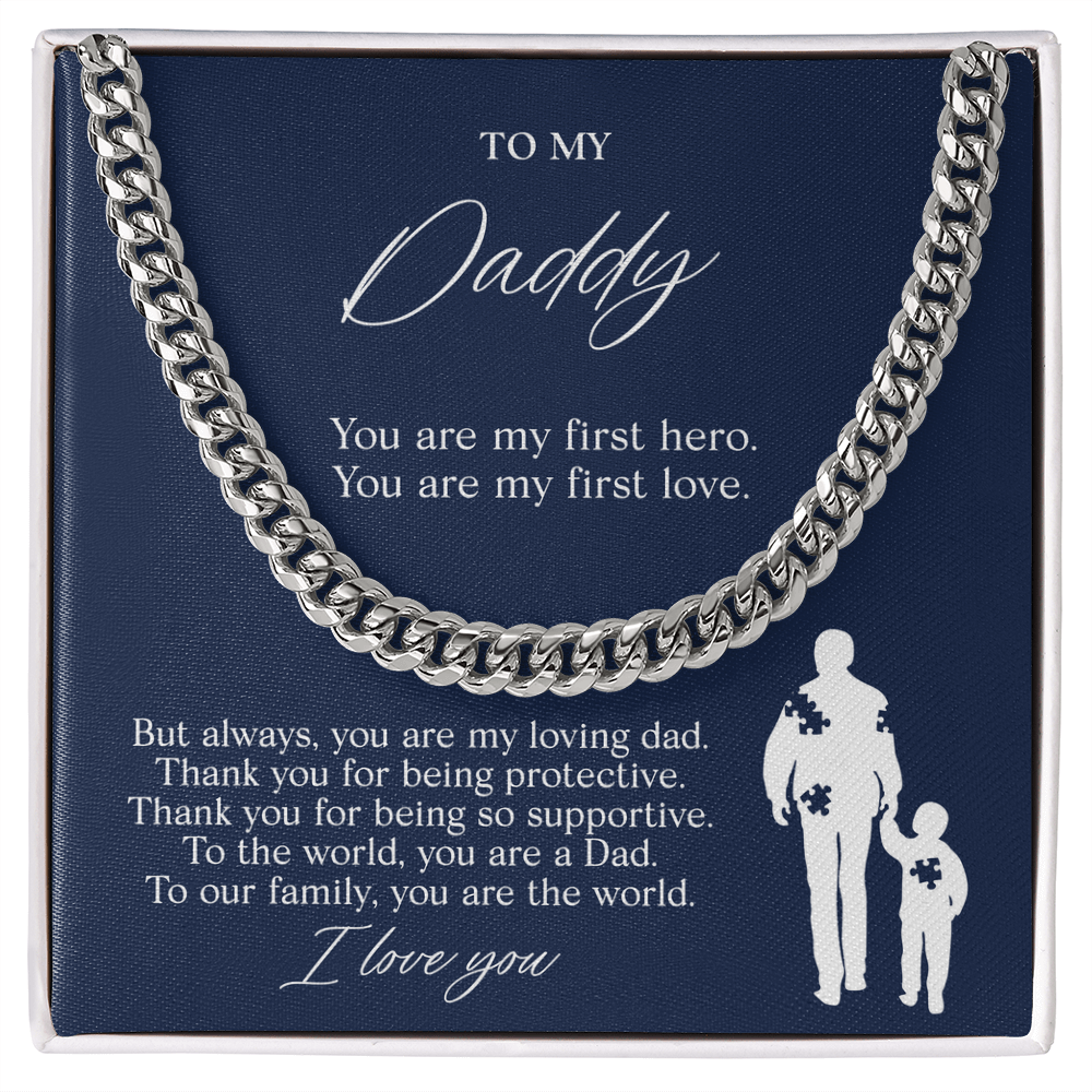 To My Dad — My First Hero Cuban Link Chain