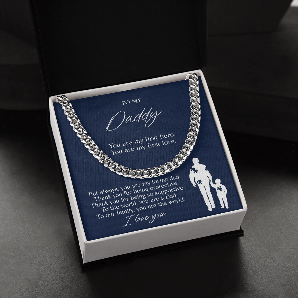 To My Dad — My First Hero Cuban Link Chain