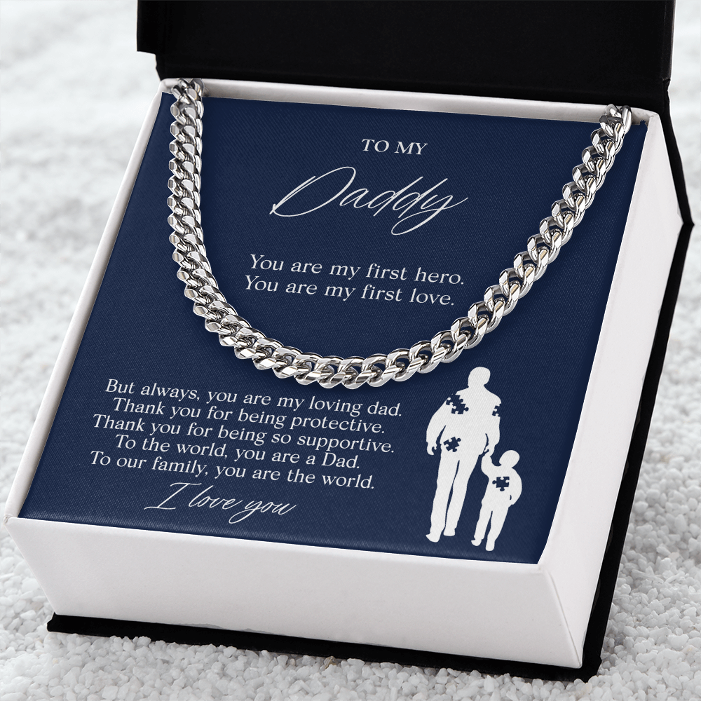 To My Dad — My First Hero Cuban Link Chain