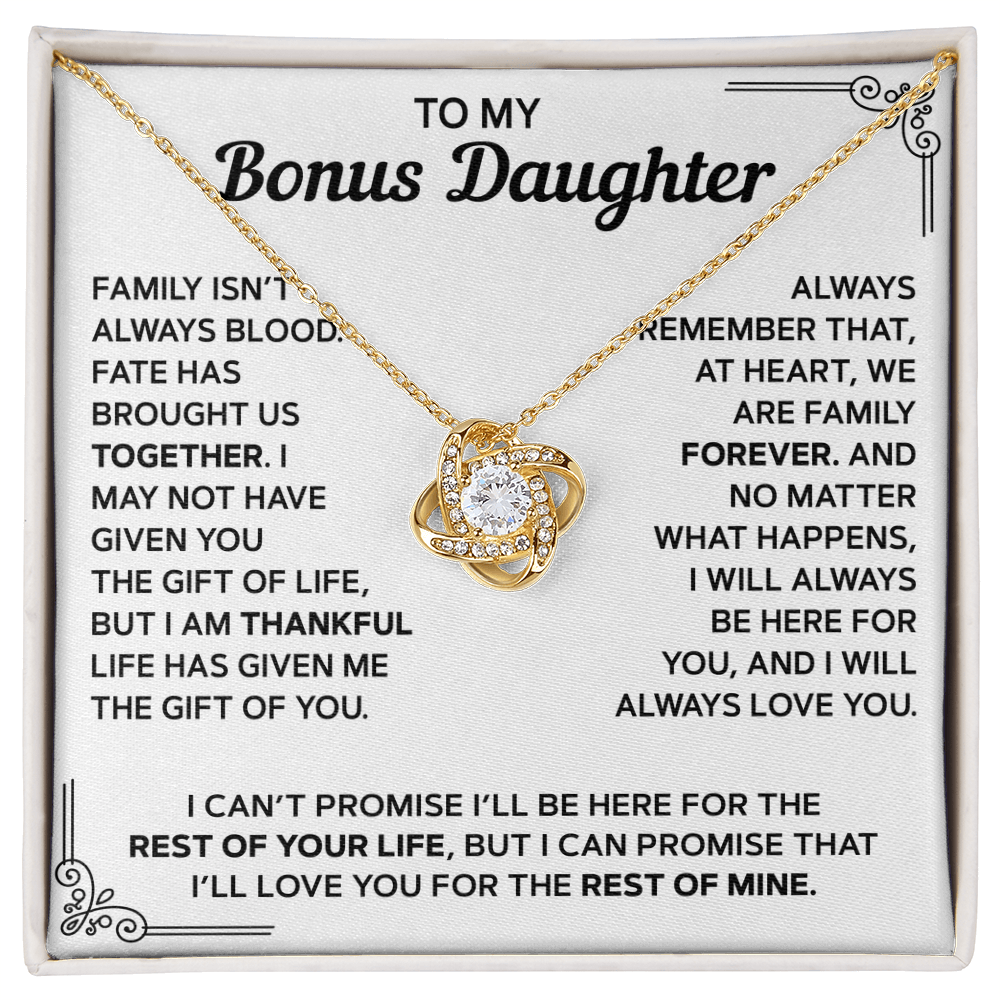 To My Bonus Daughter — Family Forever Love Knot Necklace