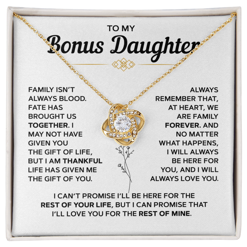To My Bonus Daughter — Family Forever Love Knot Necklace