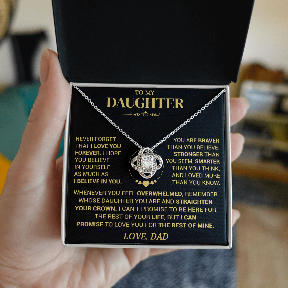 To My Daughter — I Believe in You Love Knot Necklace from Dad