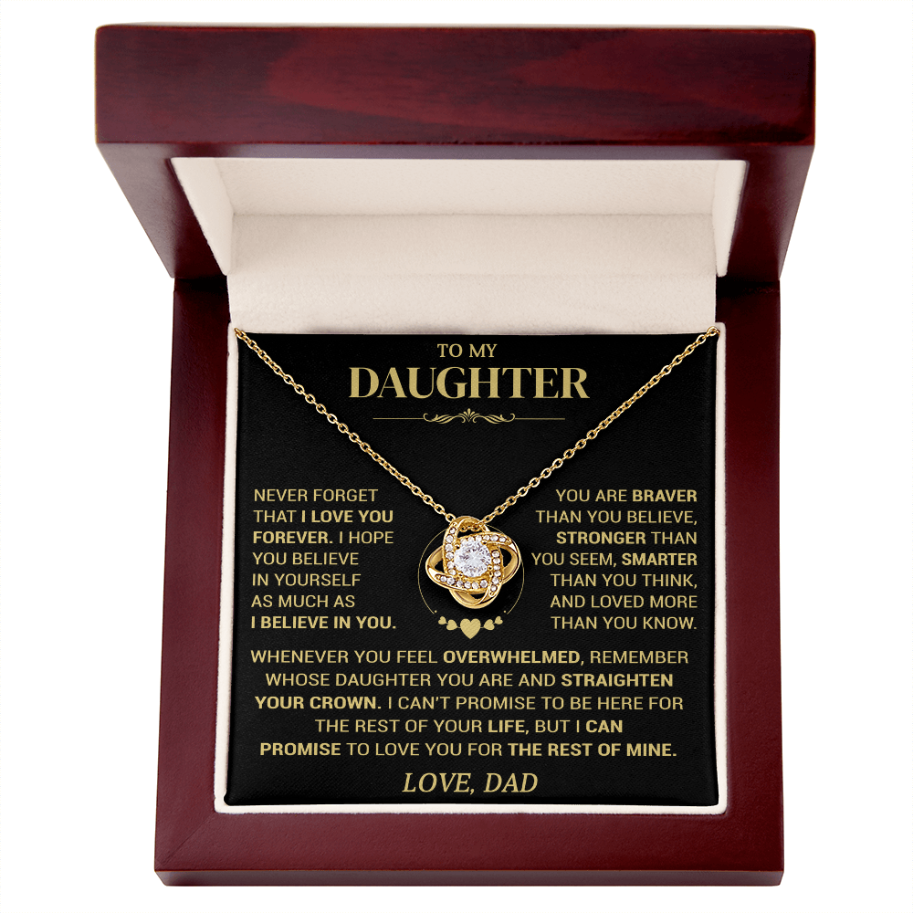 To My Daughter — I Believe in You Love Knot Necklace from Dad