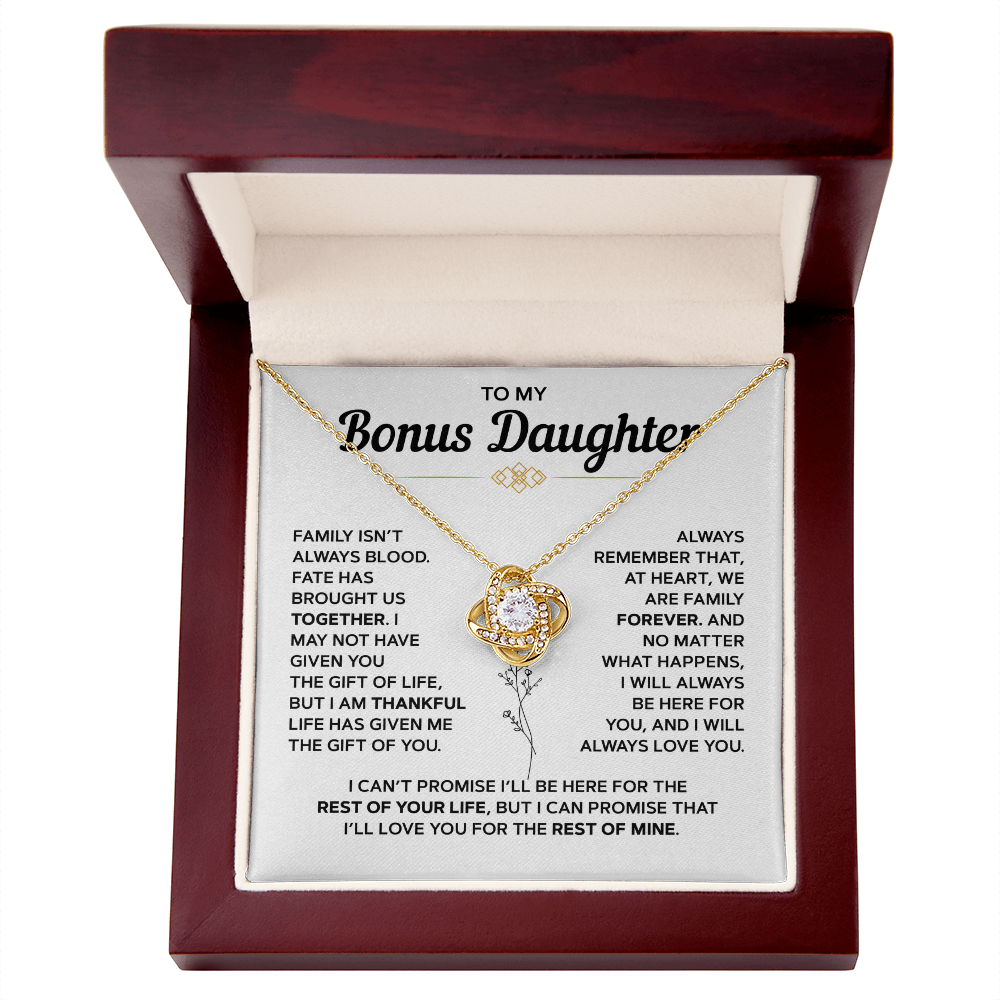 To My Bonus Daughter — Family Forever Love Knot Necklace