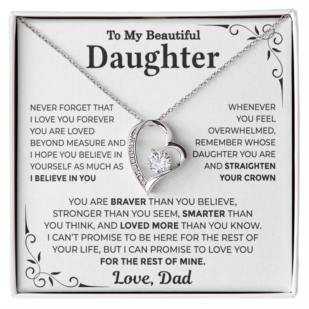 To My Daughter — Straighten Your Crown Forever Love Necklace from Dad