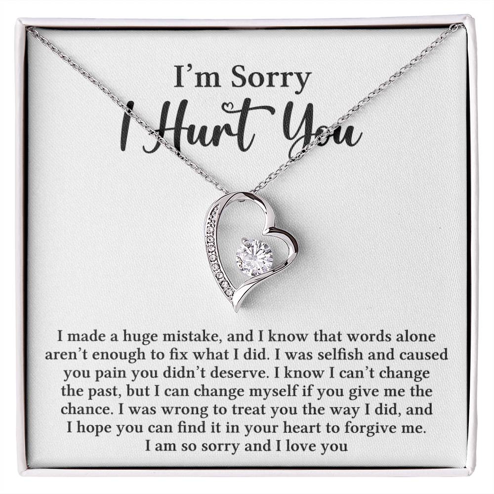 I’m Sorry — Forever Love Necklace with Apology Message Card