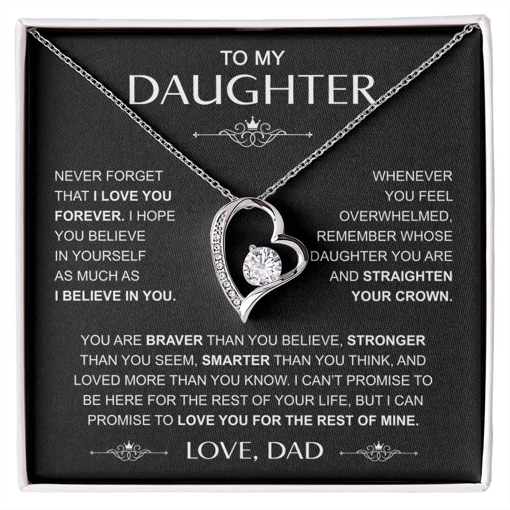 To My Daughter — Straighten Your Crown Forever Love Necklace from Dad