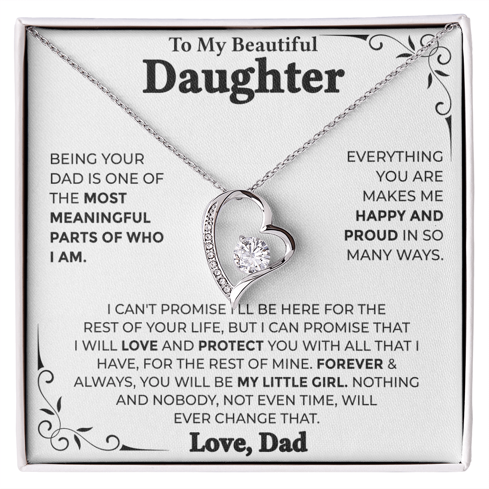 To My Beautiful Daughter – Forever My Little Girl, Forever Love Necklace from Dad