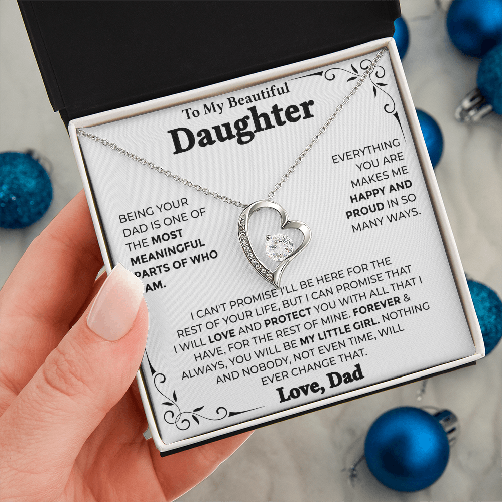 To My Beautiful Daughter – Forever My Little Girl, Forever Love Necklace from Dad