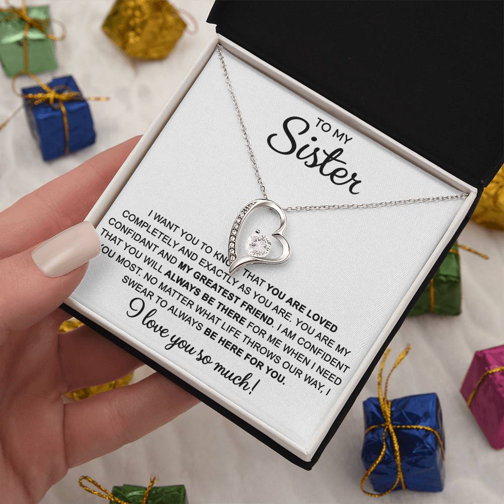 To My Sister — Always Here for You Forever Love Necklace