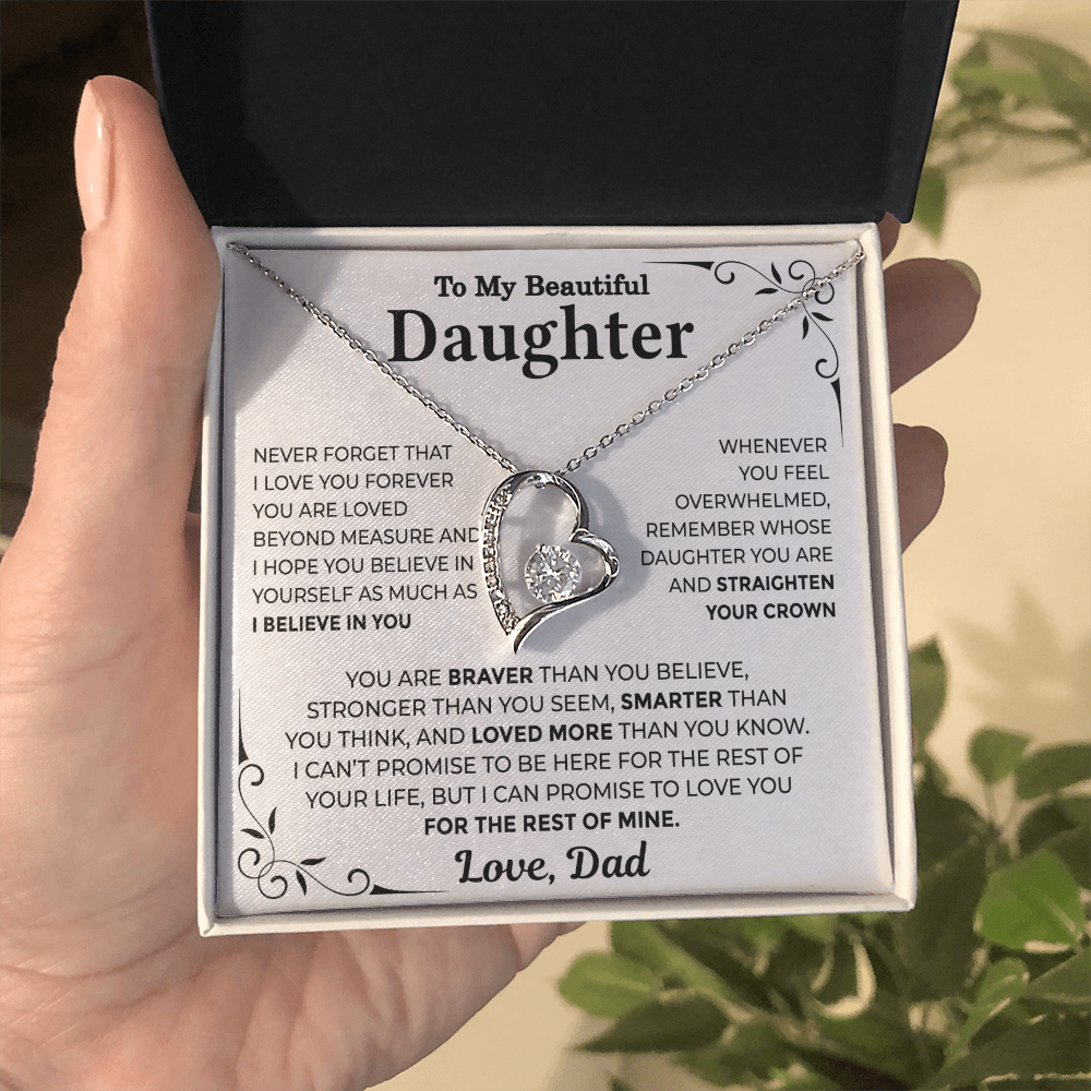 To My Daughter — Straighten Your Crown Forever Love Necklace from Dad