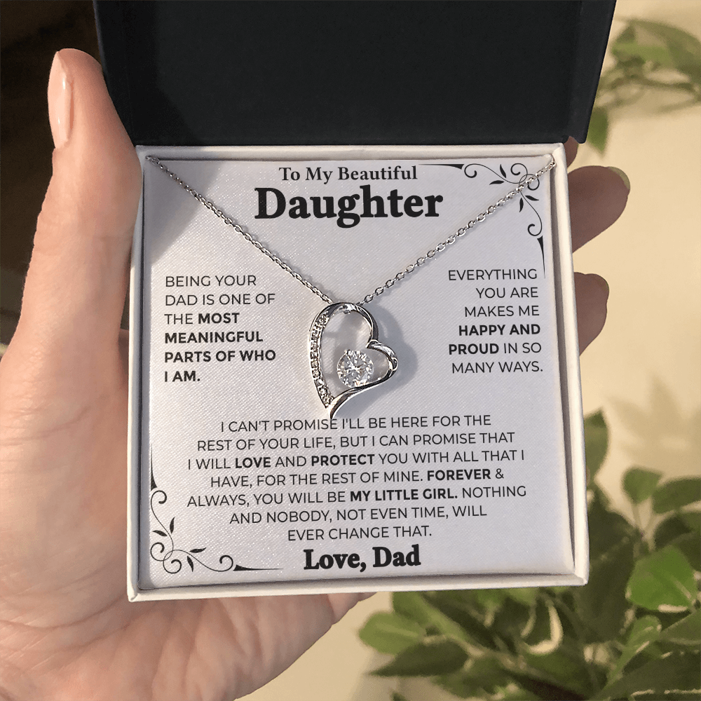 To My Beautiful Daughter – Forever My Little Girl, Forever Love Necklace from Dad