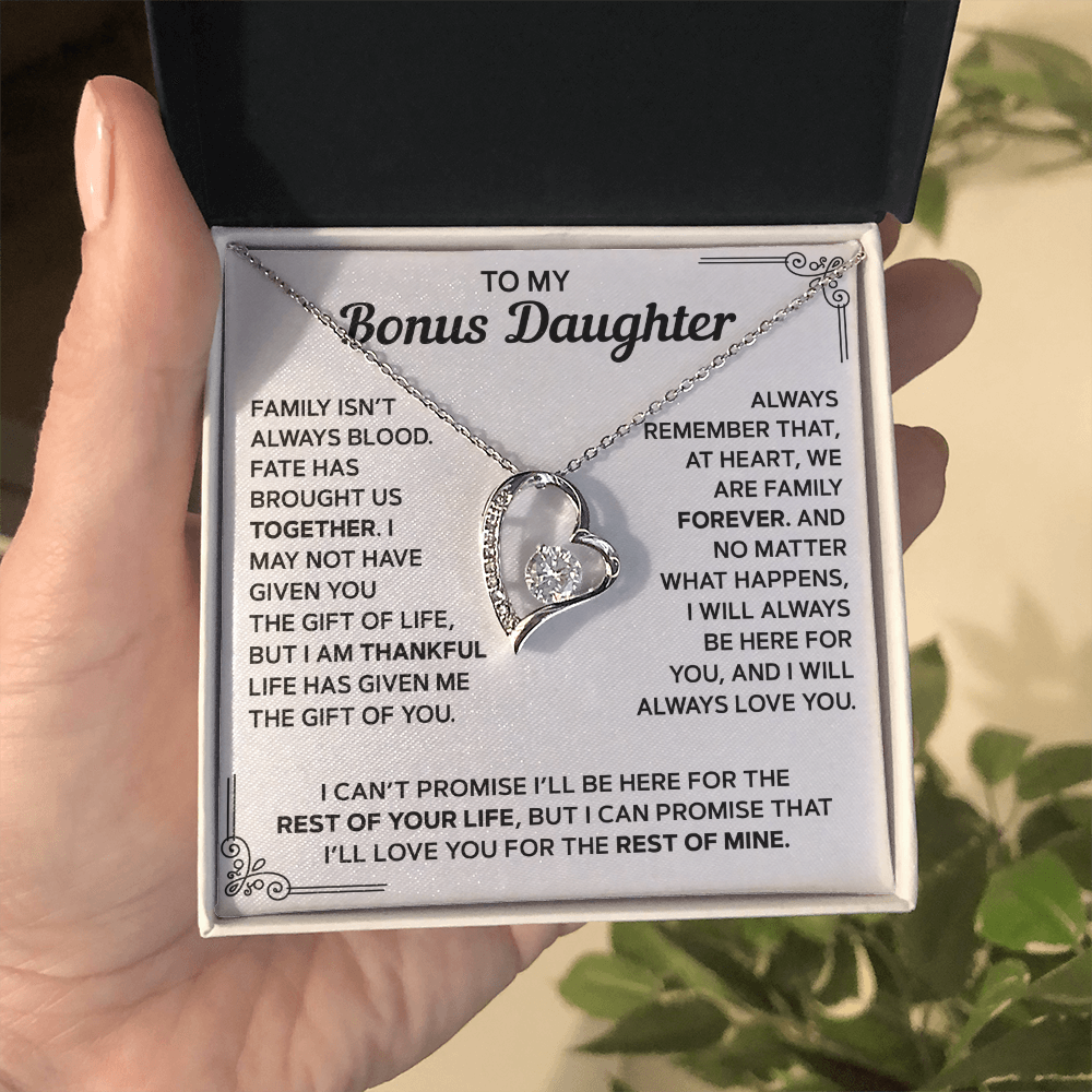 To My Bonus Daughter — Family Forever | Forever Love Necklace