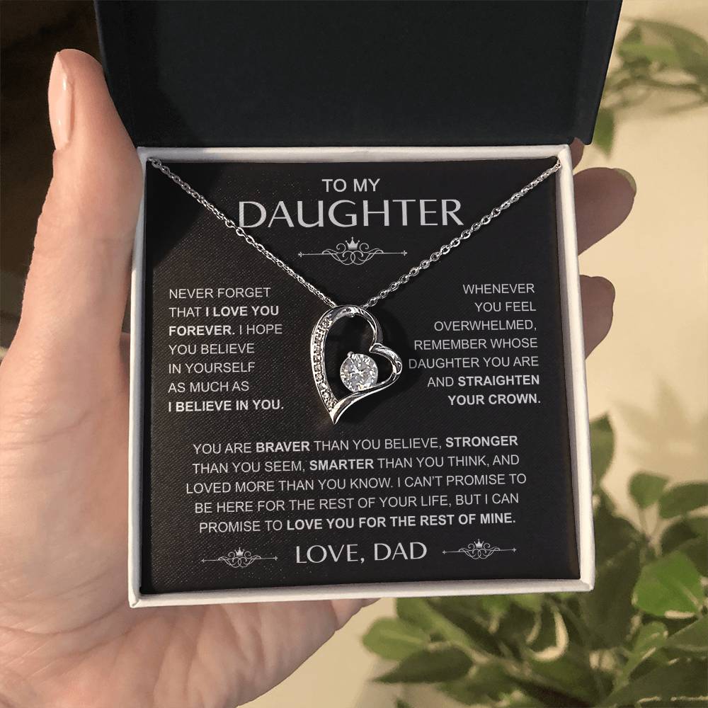 To My Daughter — Straighten Your Crown Forever Love Necklace from Dad