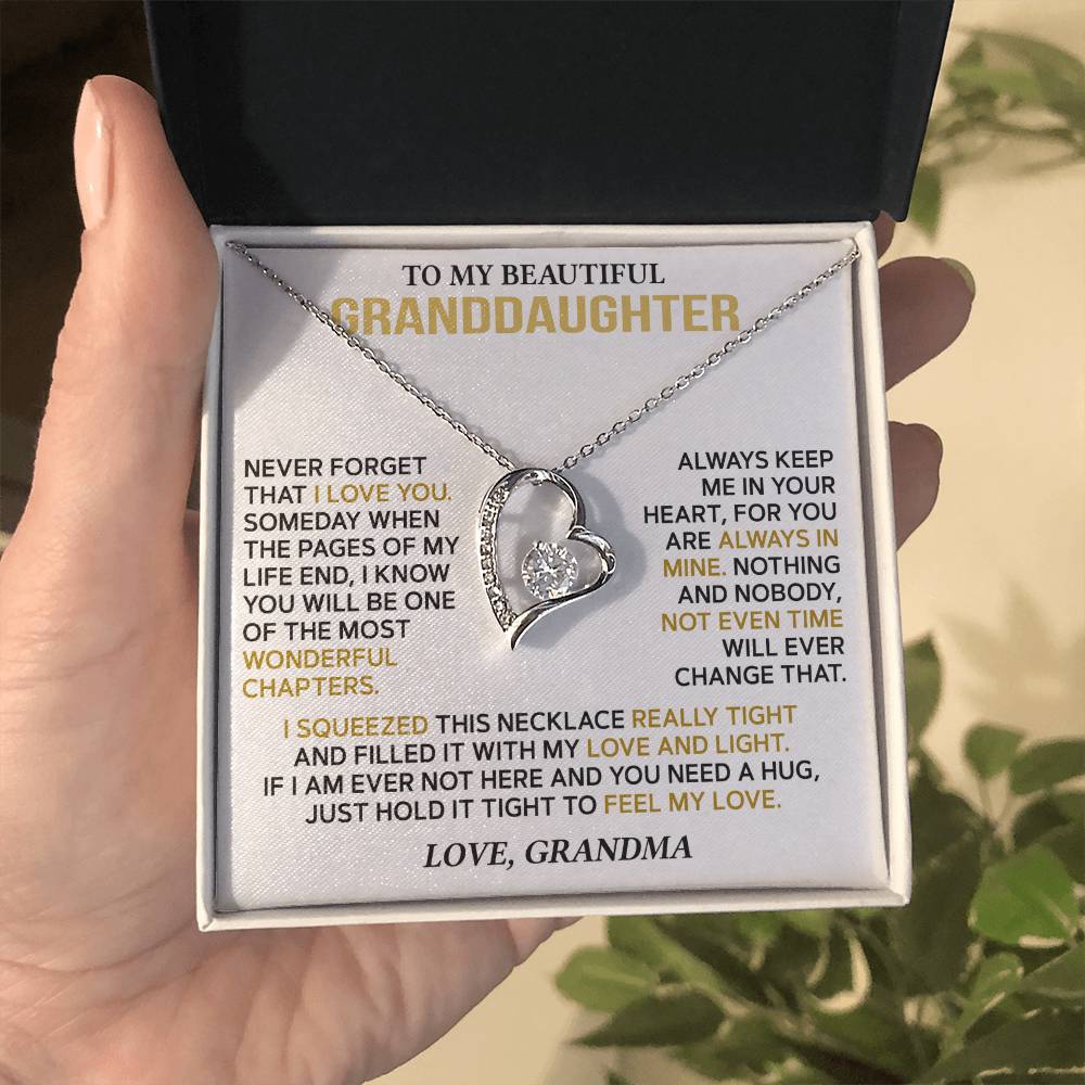 To My Granddaughter — A Hug from Grandma Forever Love Necklace