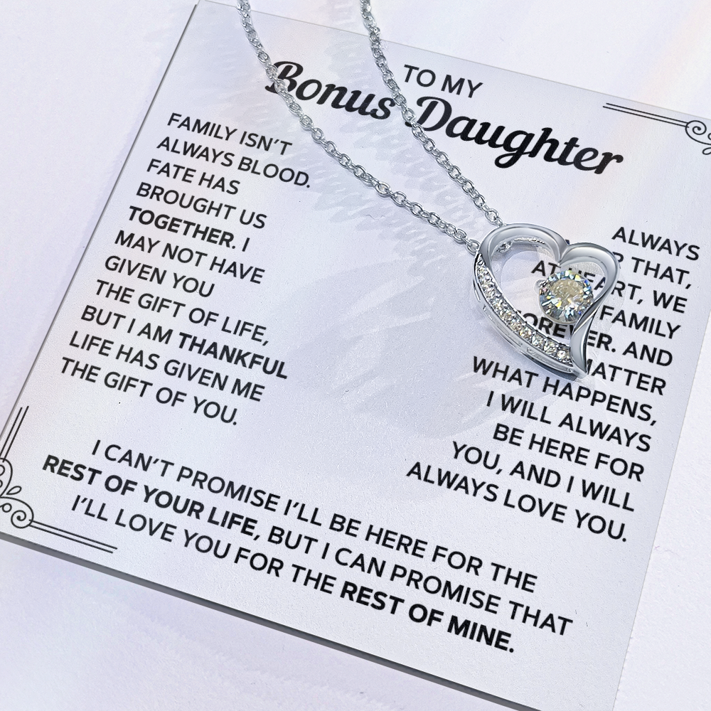 To My Bonus Daughter — Family Forever | Forever Love Necklace