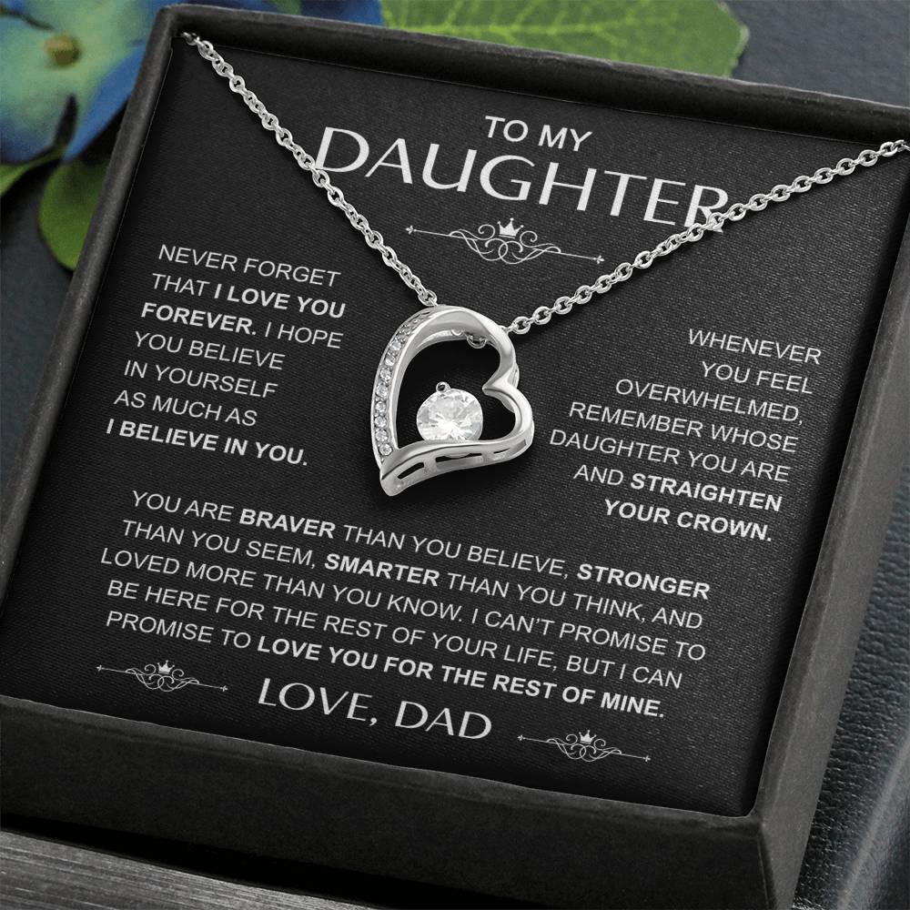 To My Daughter — Straighten Your Crown Forever Love Necklace from Dad