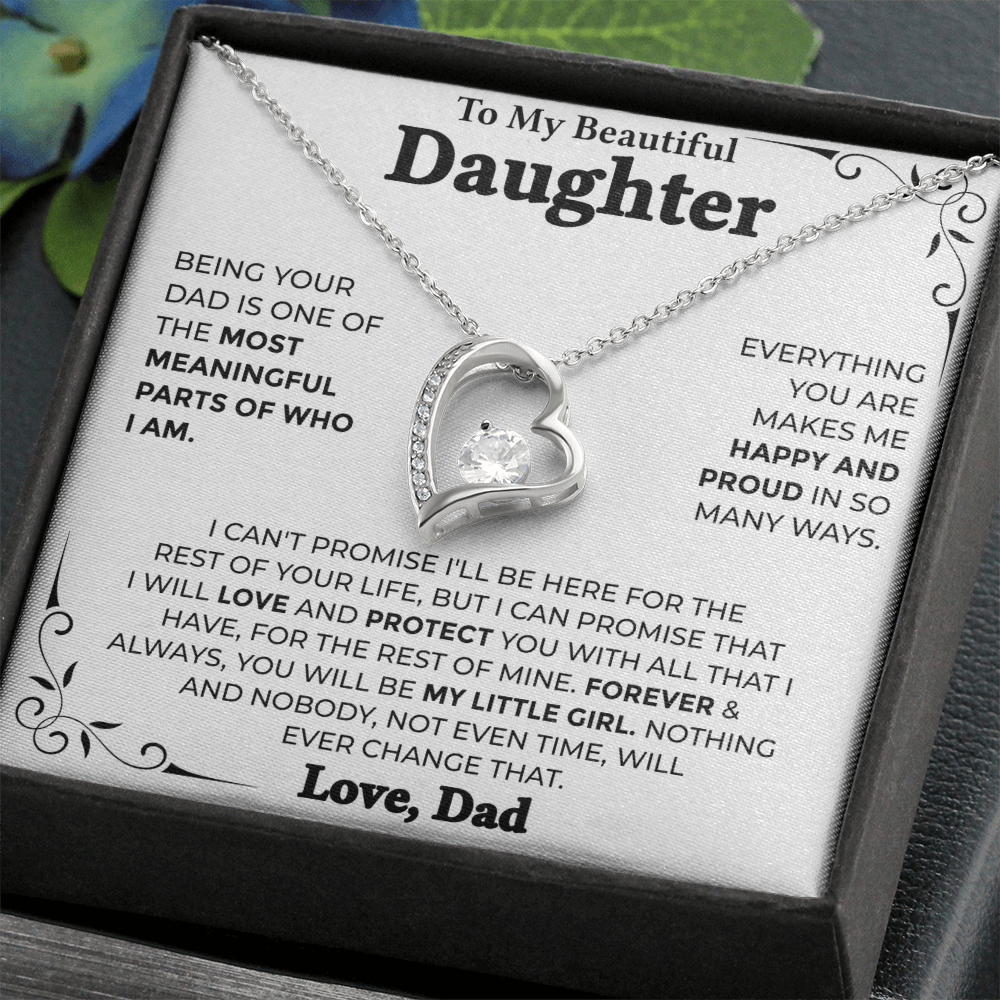 To My Beautiful Daughter – Forever My Little Girl, Forever Love Necklace from Dad
