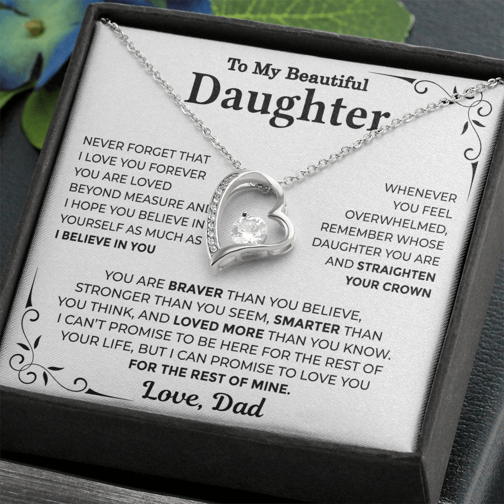 To My Daughter — Straighten Your Crown Forever Love Necklace from Dad