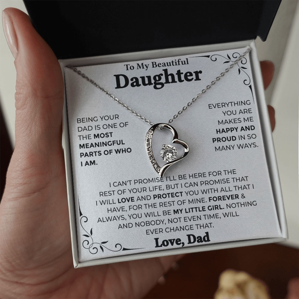 To My Beautiful Daughter – Forever My Little Girl, Forever Love Necklace from Dad