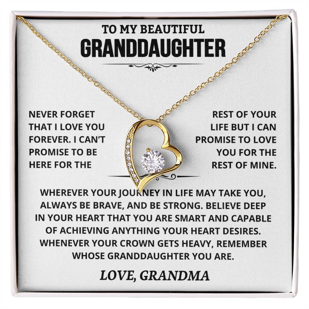 To My Granddaughter — Be Brave, Be Strong Forever Love Necklace from Grandma