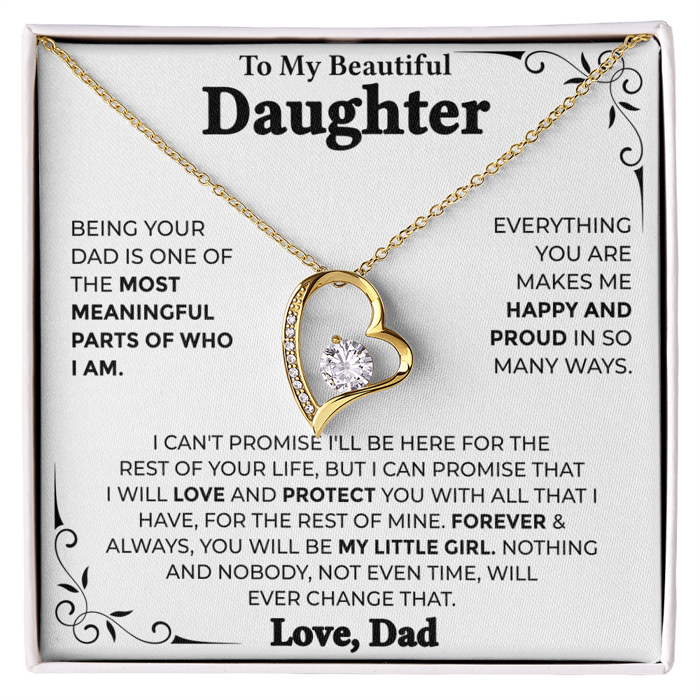 To My Beautiful Daughter – Forever My Little Girl, Forever Love Necklace from Dad