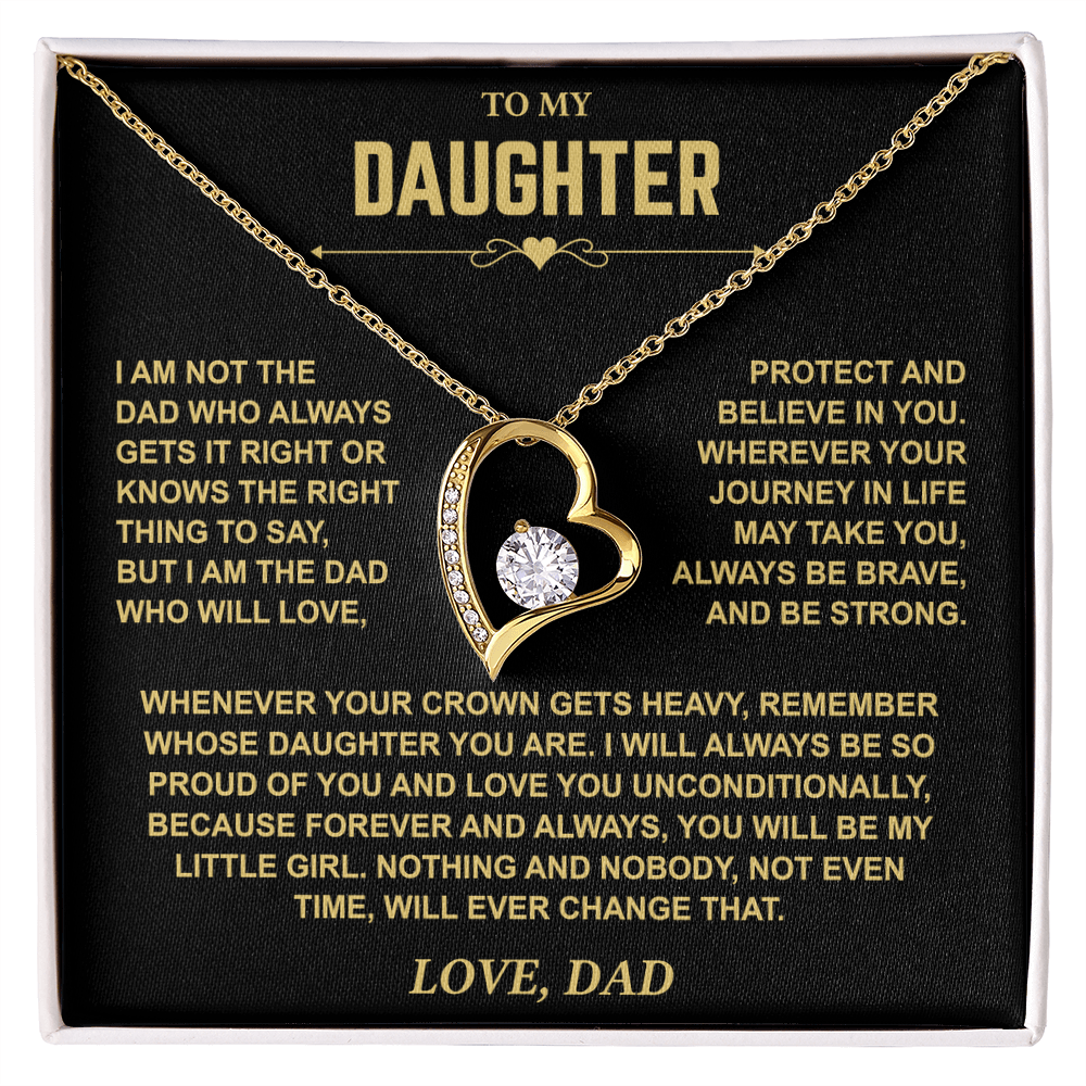 To My Daughter — Brave & Strong Forever Love Necklace from Dad